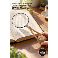 Yenilig 5 Adet Hasır Tutmalı Büyüteç – Hasır Saplı El Büyüteci Okuma Inceleme Için 21*7 cm Magnifier