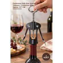 Yenilig 1 Adet Tirbuşon Şarap Açacağı – Paslanmaz Çelik Şişe Açacağı, Tirbuşon / Corkscrew Wine Opener 18*7 cm