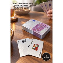 Yenilig 1 Adet Iskambil Kart Destesi – Euro Tasarımlı Gümüş Oyun Kartı, Masa Oyunları Için Playing Cards