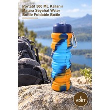 Yenilig 5 Adet Katlanabilir Silikon Su Şişesi – Portatif 500 ml Katlanır Matara Seyahat Water Bottle Foldable Bottle