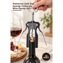 Yenilig 10 Adet Tirbuşon Şarap Açacağı – Paslanmaz Çelik Şişe Açacağı Corkscrew Wine Opener 20 x 7 cm