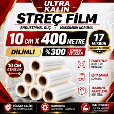 Optimex Dilimli Streç Film 10 cm x 400 Metre 17 Mikron Şeffaf Mini Ambalaj ve Eşya Sarma Streci Aşı Dövme Streci