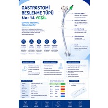 Galena Gastrostomi Tüpü No:14 Yeşil %100 Silikon Tüp Yumuşak ve Radyopak Özellikli