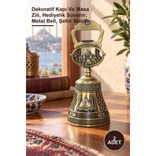 Yenilig 2 Adet Istanbul Temalı Metal Zil – Dekoratif Kapı ve Masa Zili, Hediyelik Suvenir, Metal Bell, Şehir Motifli