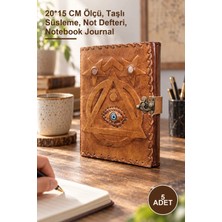 Yenilig 5 Adet Taşlı Deri Defter – 20*15 cm Ölçü, Taşlı Süsleme, Not Defteri, Notebook Journal