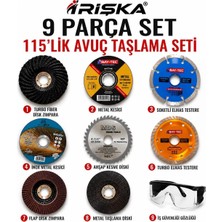 irişka Kesici Disk Seti Avuç Taşlama 11 5 mm 9 Parça