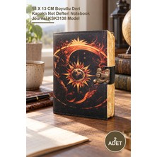 Yenilig 2 Adet Deri Defter – 18 x 13 cm Boyutlu Deri Kapaklı Not Defteri Notebook Journal KSK3138 Model
