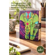 Yenilig 2 Adet Deri Defter – Fil Tasarımlı Not Defteri 18 x 13 cm Notebook Günlük Hobi