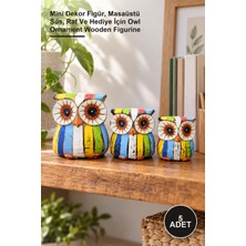 Yenilig 5 Adet Ahşap Baykuş Seti – Mini Dekor Figür, Masaüstü Süs, Raf ve Hediye Için Owl Ornament Wooden Figurine