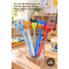 Yenilig 10 Adet Ahşap Marakas Seti – 5'li 20 cm Ritim Aracı, El Tutmalı Maracas Shaker, Müzik Eğitim Oyuncağı