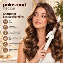 Polosmart PSC108 66W Beyaz Otomatik Saç Şekillendirici 32 mm Seramik Plaka ile 170-210°C Isı Ayarı