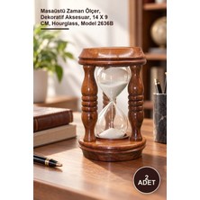 Yenilig 2 Adet Ahşap Kum Saati – Masaüstü Zaman Ölçer, Dekoratif Aksesuar, 14 x 9 Cm, Hourglass, Model 2636B