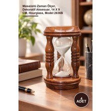 Yenilig 4 Adet Ahşap Kum Saati – Masaüstü Zaman Ölçer, Dekoratif Aksesuar, 14 x 9 Cm, Hourglass, Model 2636B