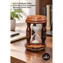 Yenilig 2 Adet Ahşap Kumsaati – 12 x 8 cm Model 2636A, Tahta Sand Timer Hourglass Masaüstü Zaman Ölçer