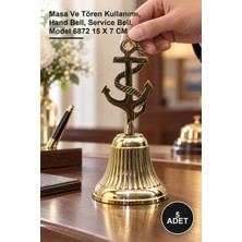 Yenilig 5 Adet Pirinç Çapalı El Çanı – Masa ve Tören Kullanımı, Hand Bell, Service Bell, Model 6872 15 x 7 cm