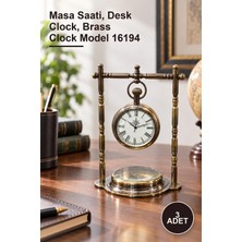 Yenilig 3 Adet Pirinç Masaüstü Saat – Masa Saati, Desk Clock, Brass Clock Model 16194