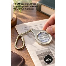 Yenilig 2 Adet Pirinç Büyüteç Anahtarlık – 12 cm Uzunluk, Brass Lupa Keychain, Okuma ve Günlük Kullanım