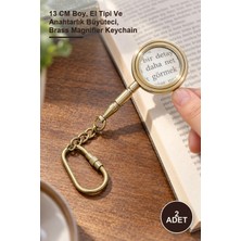 Yenilig 2 Adet Pirinç Büyüteç Anahtarlık – 13 cm Boy, El Tipi ve Anahtarlık Büyüteci, Brass Magnifier Keychain