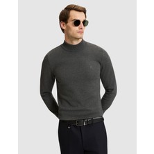 Pierre Cardin Koyu Gri Melanj Slim Fit Basic Kazak 50331459 VR128