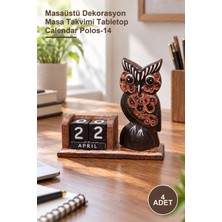 Yenilig 4 Adet Ahşap Baykuş Takvim – Masaüstü Dekorasyon Masa Takvimi Tabletop Calendar Polos-14
