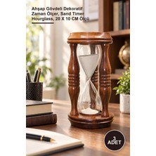 Yenilig 3 Adet Ahşap Kum Saati – Ahşap Gövdeli Dekoratif Zaman Ölçer, Sand Timer Hourglass, 20 x 10 cm Ölçü