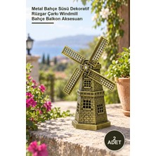 Yenilig 2 Adet Metal Yel Değirmeni – Metal Bahçe Süsü Dekoratif Rüzgar Çarkı Windmill Bahçe Balkon Aksesuarı