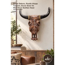 Yenilig 2 Adet Ahşap Duvara Asmalı Bufalo Kafası – Duvar Dekoru, Rustik Ahşap Tasarım, Duvar Süsü ve Wall Decor Buffalo Head