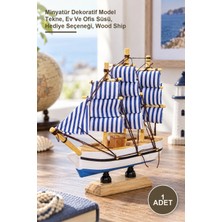 Yenilig 1 Adet Ahşap Gemi – Minyatür Dekoratif Model Tekne, Ev ve Ofis Süsü, Hediye Seçeneği, Wood Ship