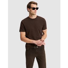 Pierre Cardin Koyu Kahverengi Regular Fit Basic Tişört 50333912 VR084