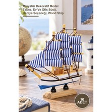 Yenilig 10 Adet Ahşap Gemi – Minyatür Dekoratif Model Tekne, Ev ve Ofis Süsü, Hediye Seçeneği, Wood Ship
