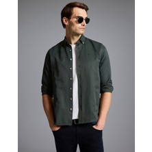 Pierre Cardin Koyu Haki Slim Fit Uzun Kollu Gömlek 50325365 VR111
