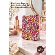Yenilig 5 Adet Taşlı El Aynası – Dikdörtgen Tasarım Kalın Model 8,5x6 cm Cep Aynası Hand Mirror