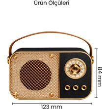 Metaforce Nostaljik Bluetooth Hoparlör | Bluetooth 5.2 | USB & Tf Kart Destekli | LED Taşınabilir Speaker