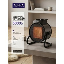 Auhma Aura Akse 3000W Elektrikli Isıtıcı Fan – Ptc Seramik Teknolojili, 3 Kademeli Hızlı ve Güvenli Masa Üstü Isıtıcı