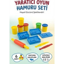 Farbu Oyuncak 3D Orman Hayvanları 6 Renk Oyun Hamuru ve Hayvan Kalıpları 21 Parça Eğitici Oyuncak