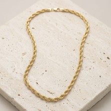 Mith Sb Takı Burgu Zincir Kolye | 14K Altın Kaplama 60 cm