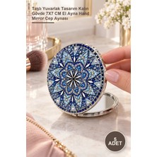 Yenilig 5 Adet El Aynası – Taşlı Yuvarlak Tasarım Kalın Gövde 7x7 cm El Ayna Hand Mirror Cep Aynası