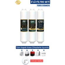 Water Global Su Arıtma Filtresi 3’lü RO Ön Filtre Set (PP + GAC + CTO) | Quick Su Arıtma Sistemleri ile Uyumlu (Üreticiden)