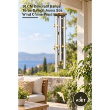 Yenilig 4 Adet Boncuklu Metal Rüzgar Çanı – 50 cm Dekoratif Bahçe Teras Balkon Asma Süs Wind Chime Wind Bell
