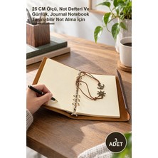 Yenilig 3 Adet Deri Defter – 25 cm Ölçü, Not Defteri ve Günlük, Journal Notebook Taşınabilir Not Alma Için