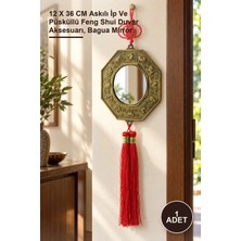 Yenilig 1 Adet Bagua Aynası – 12 x 36 cm Askılı Ip ve Püsküllü Feng Shui Duvar Aksesuarı, Bagua Mirror