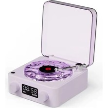 Eseno Select Waves Nostalji Plak Görünümlü Bluetooth Hoparlör 3D Ses Dalgası Retro Müzik Plak Mor