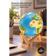 Yenilig 5 Adet Standlı Işıklı Dünya Küresi – Masaüstü Dekoratif Globe Aydınlatmalı Harita Topu Eğitim ve Hediye Için