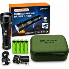 Eseno Select OR-G601 6000 Lümen Güçlü Lazer LED Powerbank Özellikli Şarjlı El Feneri