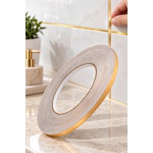 Yenilig 10 Adet Fayans Arası Izolasyon Bandı – Kendinden Yapışkanlı Şerit 0,5 cm Genişlik 50 Metre Uzunluk Duvar ve Karo Zemin Için Gold Tile Gap Tape
