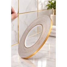 Yenilig 5 Adet Fayans Arası Izolasyon Bandı – Kendinden Yapışkanlı Şerit 0,5 cm Genişlik 50 Metre Uzunluk Duvar ve Karo Zemin Için Gold Tile Gap Tape