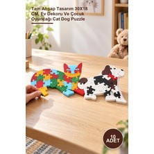 Yenilig 10 Adet Ahşap Kedi ve Köpek Yapboz – Tam Ahşap Tasarım 30X18 Cm, Ev Dekoru ve Çocuk Oyuncağı Cat Dog Puzzle
