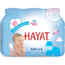 HAYAT SU 6 x 0.33L Doğal Mineralli Bebek Su 2 Adet Suluk Aparatı Tarih 05/2026