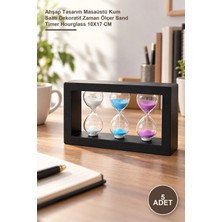 Yenilig 5 Adet Ahşap Kumsaati – Ahşap Tasarım Masaüstü Kum Saati Dekoratif Zaman Ölçer Sand Timer Hourglass 10X17 cm