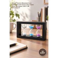 Yenilig 10 Adet Ahşap Kumsaati – Ahşap Tasarım Masaüstü Kum Saati Dekoratif Zaman Ölçer Sand Timer Hourglass 10X17 cm